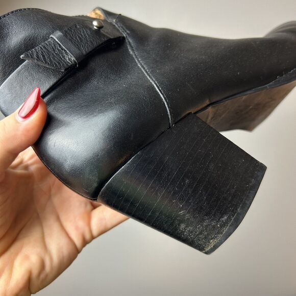 Madewell Womens The Kelci Heeled Boot Ankle Booties Size 10 Black Leather - Picture 14 of 16